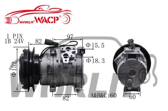 10S15C 1B Truck Ac Compressor Voor Komatsu Caterpillar Hitachi 2473000510 4472204052 WXTK002