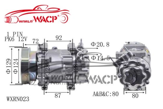 Spanning 12V 6PK airconditioner voor Renault Duster / Clio / Megane / Scenic / Kangoo / Logan / Nissan WXRN023