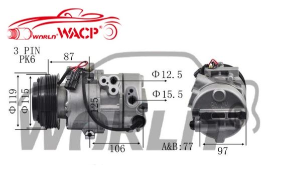 ACP1550000S Auto AC-compressor voor Kia K3 voor Sportage DW16 6PK WXKA025