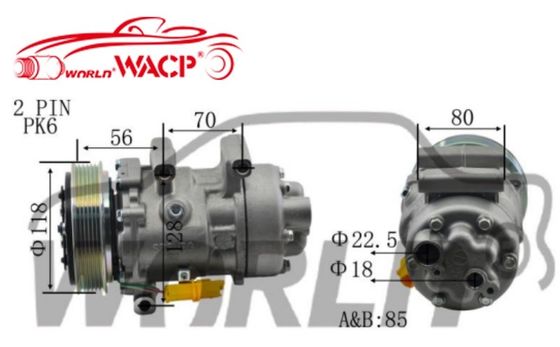 1444 6V12 6PK Compressor voor voertuigen Auto airconditioner 12V Voor Peugeot307 1.6 WXPG044