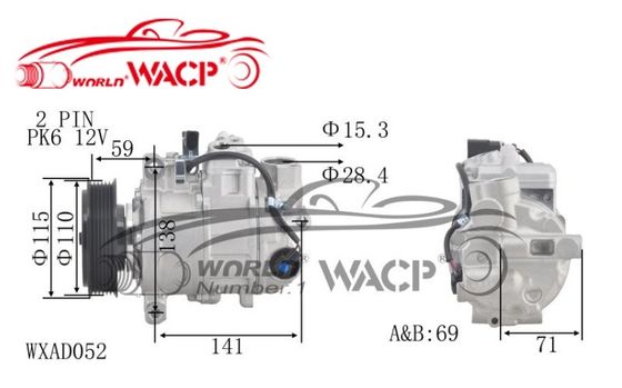 6SEU Auto AC-compressor 8K0260805J 2483001600 Voor Audi A4/A5/A6/Q5 2003-2017 WXAD052