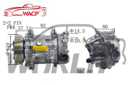 1309 Compressor voor auto airconditioning Voor Peugeot407 3008 4008 WXPG017