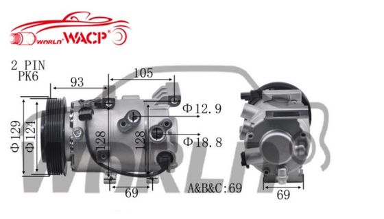 Auto AC Compressor 97701F2500 Voor Hyundai Elantra Voor Cerato/Verna Voor Kia Soul Voor Forte Voor ProCeed WXHY035