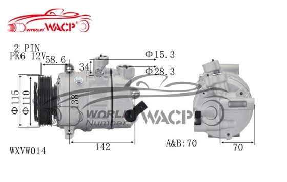 DCP32045 1K0820803G Hoge precisie Voor Audi A3 Voor VW Golf6 Voor Caddy Voor Skoda Octavia Compressor WXVW014